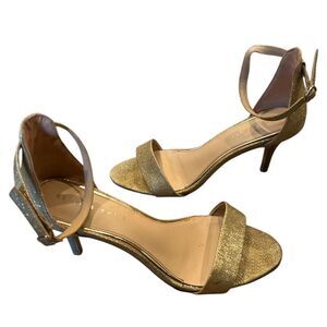 Kelly & Katie Nadia gold metallic glitter‎ heels size 8.5 With 3.25" Heel